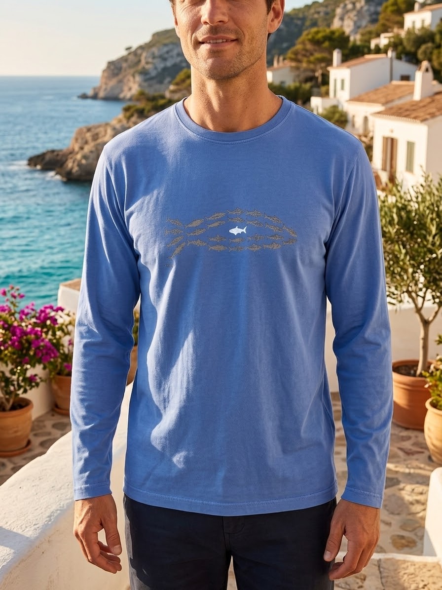 camiseta manga larga "banco de peces" camiseta manga larga "banco de peces"